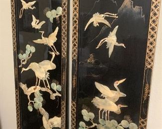 Inlaid mother of pearl screen panels