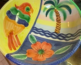 Tropical painted bowl