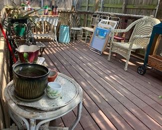 Patio furniture and planters