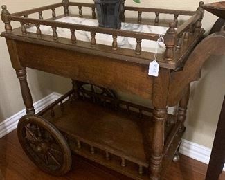 Marble topped drink cart
