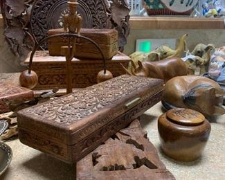 Carved boxes and canisters