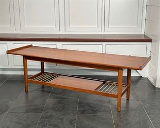 WEST ELM LOW FORM BENCH | solid wood with brushed brass highlights; tres chic! h. 17-1/2 x 54 x 16-1/2 in. 