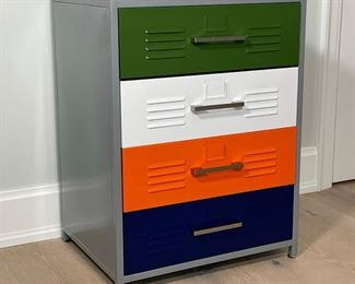 RETRO 'LOCKERS' CHEST of DRAWERS | metal case and drawer fronts with smooth sliders; 32 x 24 x 19 in., great condition! 