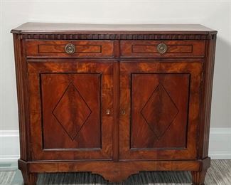 ANTIQUE LINE INLAY ENGLISH CABINET | stunning, from the collection of a life-long antique furniture appraiser and collector; 31 x 37 x 15 in. 