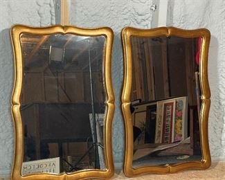PAIR GILT FRAME MIRRORS | excellent shape! Each 16 x 24 in. 