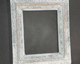 ANTIQUE FRAME | white washed with traces of gilding, old wood; 19-1/2 x 15-1/2 (opening), 26 x 30 in. (overall) 