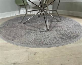 CIRCULAR GRAY AREA RUG | dia. 7ft-8in. 