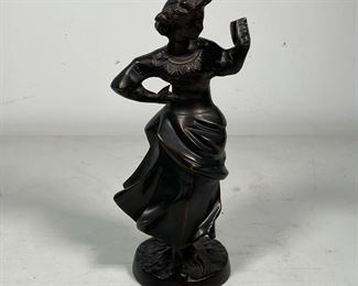 BRONZE FIGURE of a READING WOMAN | h. 12 in. 