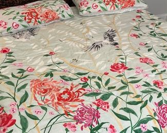 ANTHROPOLOGIE FLORAL PATTERN DUVET & SHAMS | for a king sized bed 