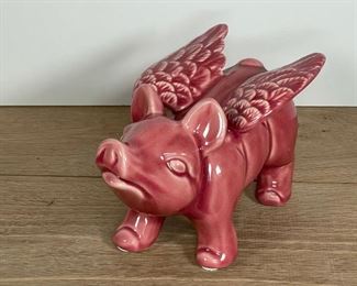 FLYING PIG PORCELAIN FIGURE | h. 6 in. 