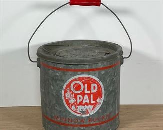 VINTAGE "OLD PAL" FISHING BUCKET | 15 in. (over handle) 