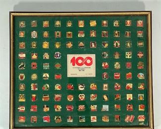 FRAMED COCA-COLA CENTENNIAL PIN COLLECTION | 22 x 26 in. 
