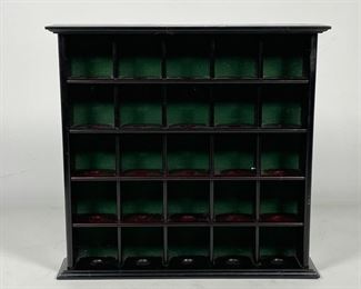 BLACK GOLF BALL SHELF | with cubbies for displaying; h. 13 