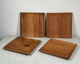 (4pc) WOODEN DISHES | 12 x 12 