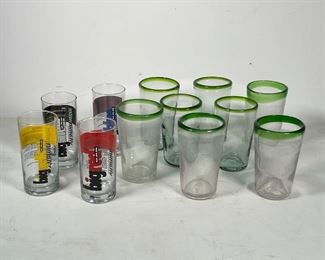 ESTATE LOT GLASSES | some with green rims 