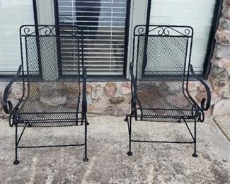 Black wrought iron chairs