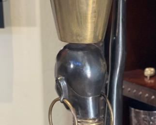 1950s 5.5ft African Bronze/Brass Woman Sculpture Karl HAGENAUER Art Deco 66.5in h x 15in Diameter