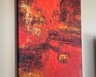 Lg Abstract Art Embellished Canvas Print 66x47x2in HxWxD