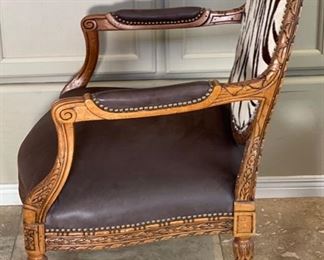 #2 Old Hickory Tannery Zebra Hide Arm Chair 40x33x24in HxWxD