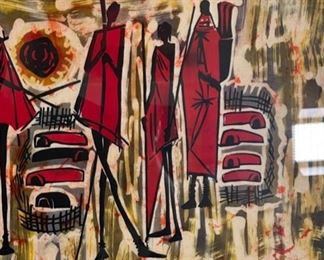 Kenya Kemonto Masai Batik Art Framed 27.5x30.5x1.5in HxWxD
