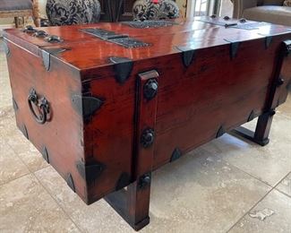 Metal Accent Chest/Trunk Coffee Table 20x42x22in HxWxD