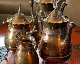 4pc Simpson Hall Miller & Co Tea Pot Set Lg Teapot: 13x9x5in