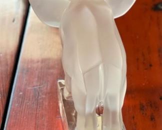 Lalique France Crystal Elephant Figurine Paperweight Trunk Up 11801 6.25 x 4x6in