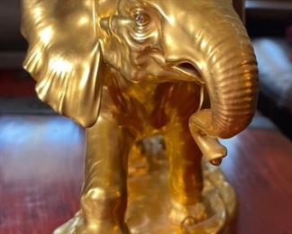 Boehm Limited Gem & Gold 400 Porcelain Elephant Diamond Eyes 8x10x5in HxWxD