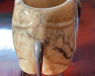 Italian Carved Stone & Cast Metal Elephant 6x4x12in HxWxD