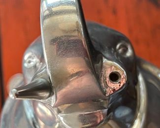 Italian Carved Stone & Cast Metal Elephant 6x4x12in HxWxD