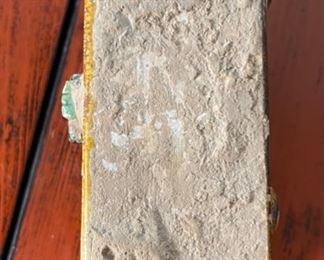 Antique Ming Dynasty Green Glazed Funerary Furniture Money Chest Chinese 4.5x5.5x3in HxWxD