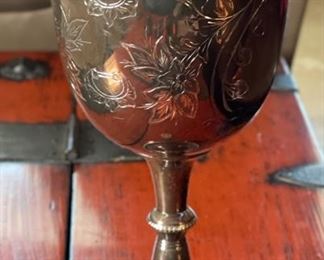 #2 Large Engraved Chalice Goblet Cup 10.5in H x 5.25in Diameter