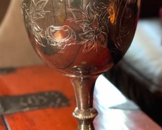 #2 Large Engraved Chalice Goblet Cup 10.5in H x 5.25in Diameter