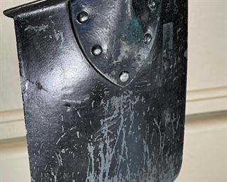 WWII Swiss Military Entrenching Shovel Tools with Leather Cover 22x7x2in HxWxD