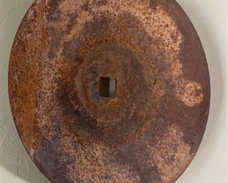 Rustic Metal Disc Wall Mounted 19in Diameter x 3in D