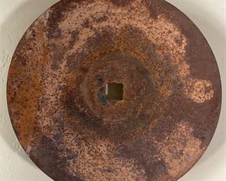 Rustic Metal Disc Wall Mounted 19in Diameter x 3in D
