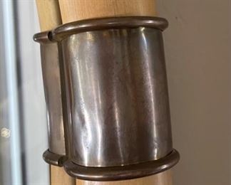 1970s Vintage Chapman Faux Elephant Tusk Mirror 42x28x3in HxWxD