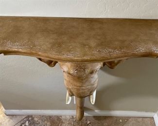 1970s Vintage Chapman Faux Elephant Wall Mounted Table Shelf 33x34x11in HxWxD