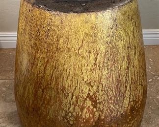 Antique Willow Tree Stump Carved Bucket 15x15.5in Diameter
