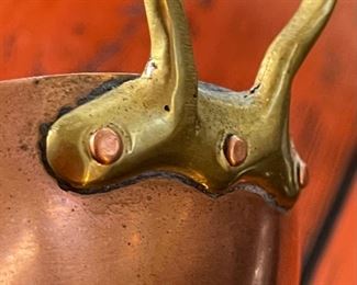 Harvard France Copper Tinned Double Handle Pan/Pot 1.5in H x 7.5x5.5in