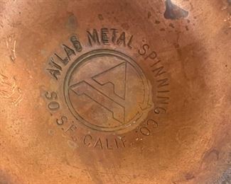 Atlas Copper Mixing Bowl 7in H x 8.25in Diameter