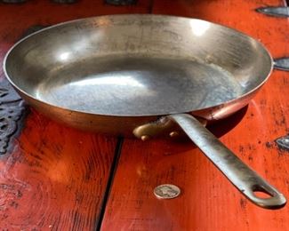 Vintage Copper Tinned 12in Saucepan Made in France Pot 1.75x12x22in