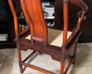 Asian Style Rattan Horseshoe Chair 76x28x28in