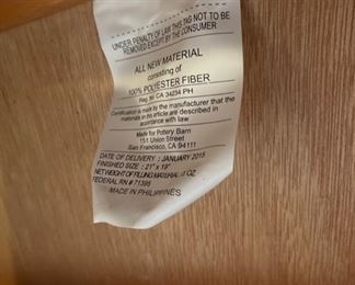 Pottery Barn Seagrass Wingback Chair w/ Ottoman Rattan Havana Dark 42x30x26in<BR>Ottoman: 13.5x22x22in HxWxD