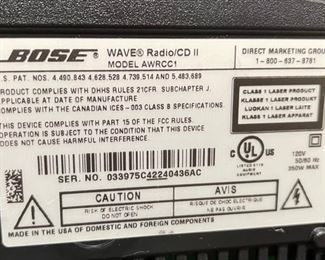 Bose Wave Radio/CD II AWRCC1 4X14.5X9in HxWxD