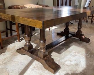 Riverside Trestle Table w/ 6 Chairs 30x42x80in HxWxD