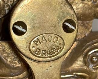 Maco Braga Vintage Brass Figural Balance Scale 23x19x7in HxWxD