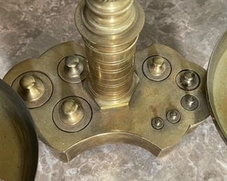 Maco Braga Vintage Brass Figural Balance Scale 23x19x7in HxWxD