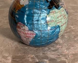 Small Gemstone Globe Paperweight 3.25in Diameter