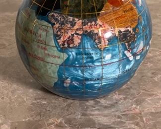 Small Gemstone Globe Paperweight 3.25in Diameter